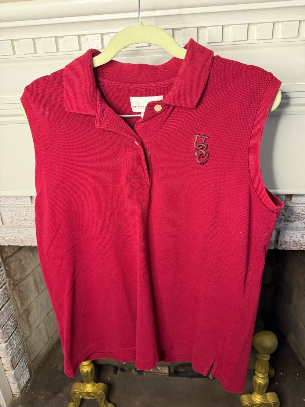 Cutter & Buck USC Gamecocks Sleeveless Polo Shirt Women's Large Garnet Golf Top